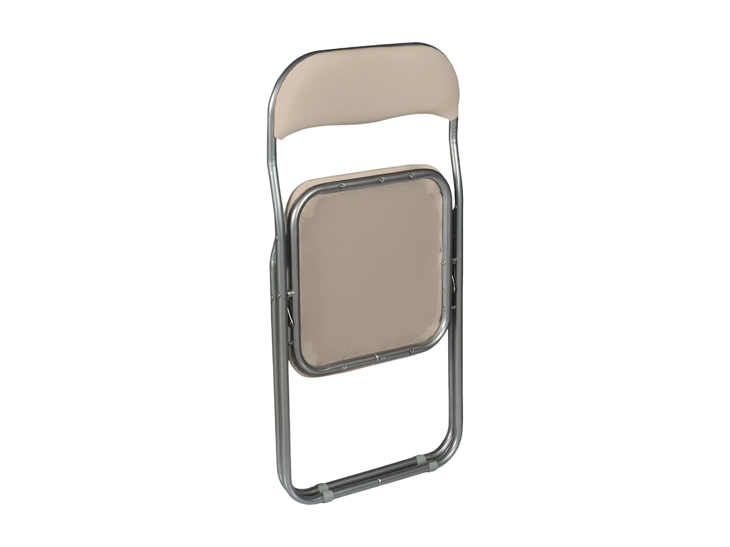 Lot de 4 chaises pliantes Dgraf, Fauteuil gain de place, Chaise invité, Siège de réunion en simili cuir, 43x47h80 cm, Beige