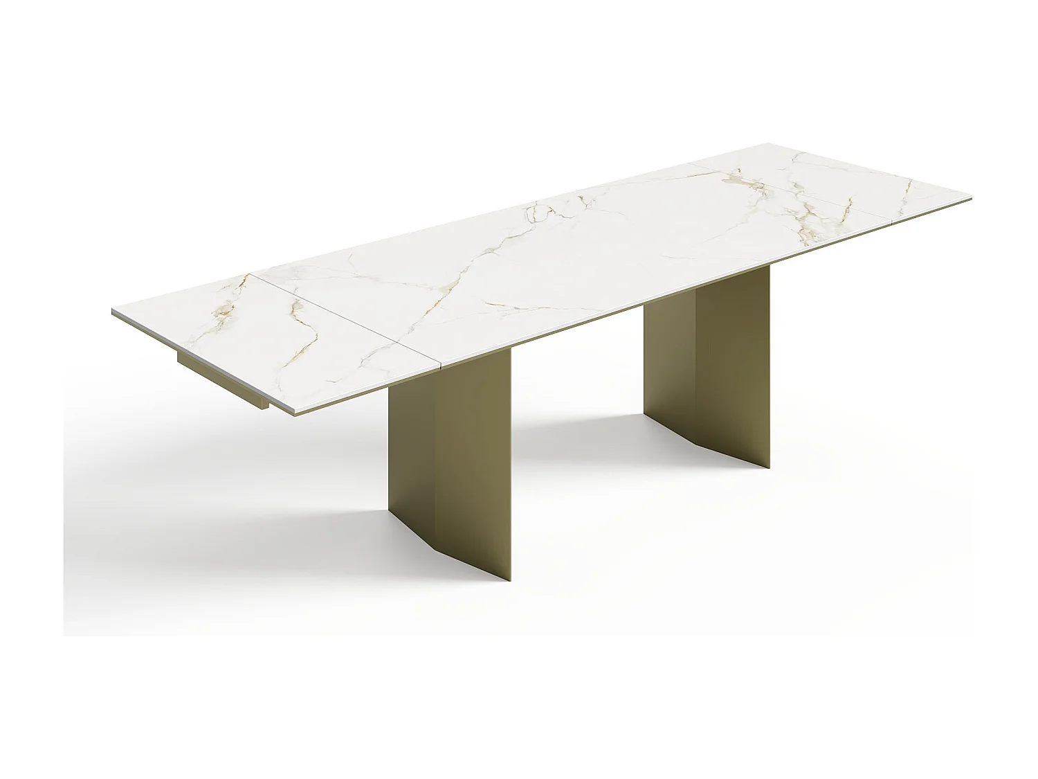 Table extensible 8-10 personnes céramique effet marbre blanc180cm ROSE