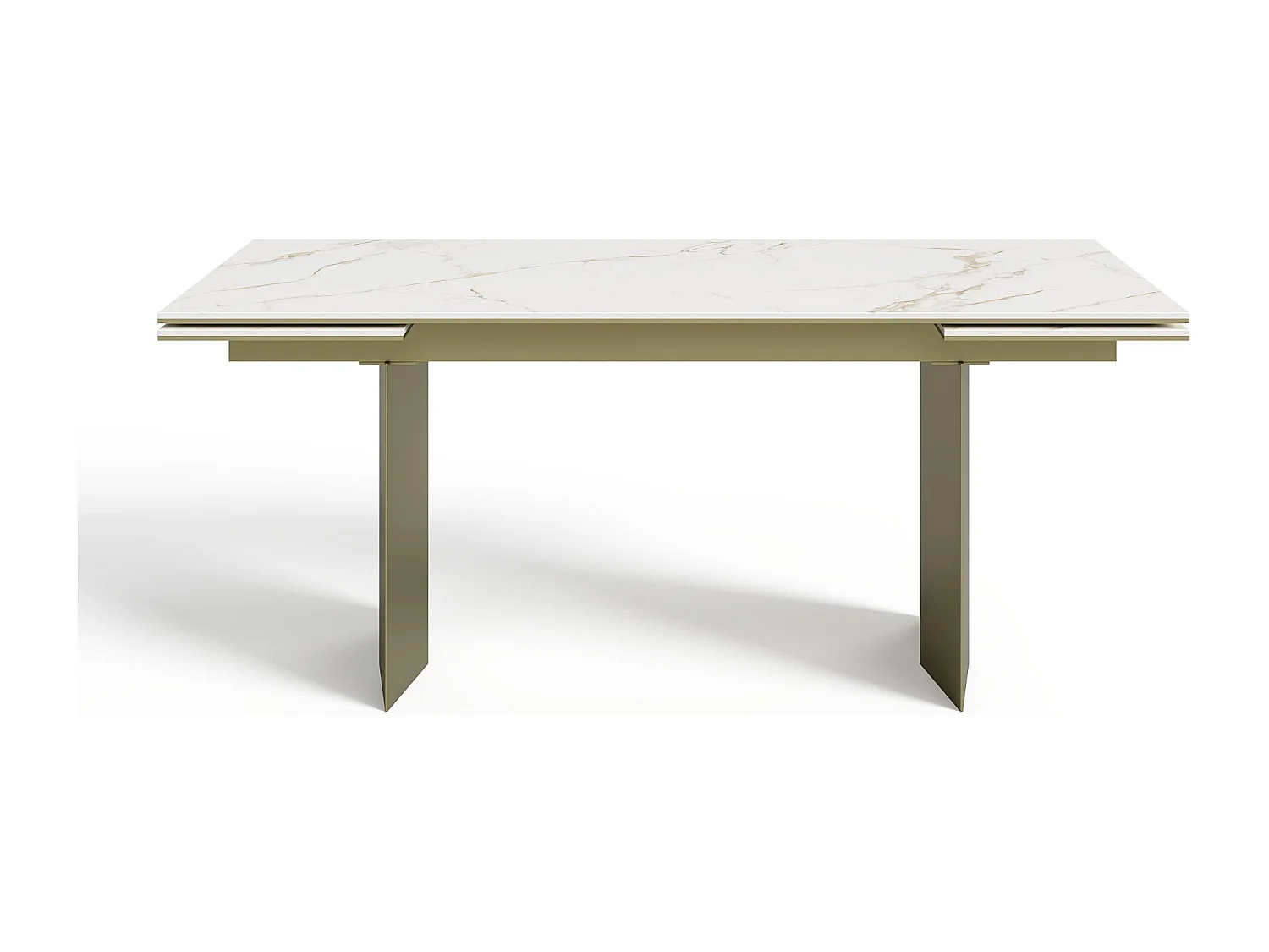 Table extensible 8-10 personnes céramique effet marbre blanc180cm ROSE
