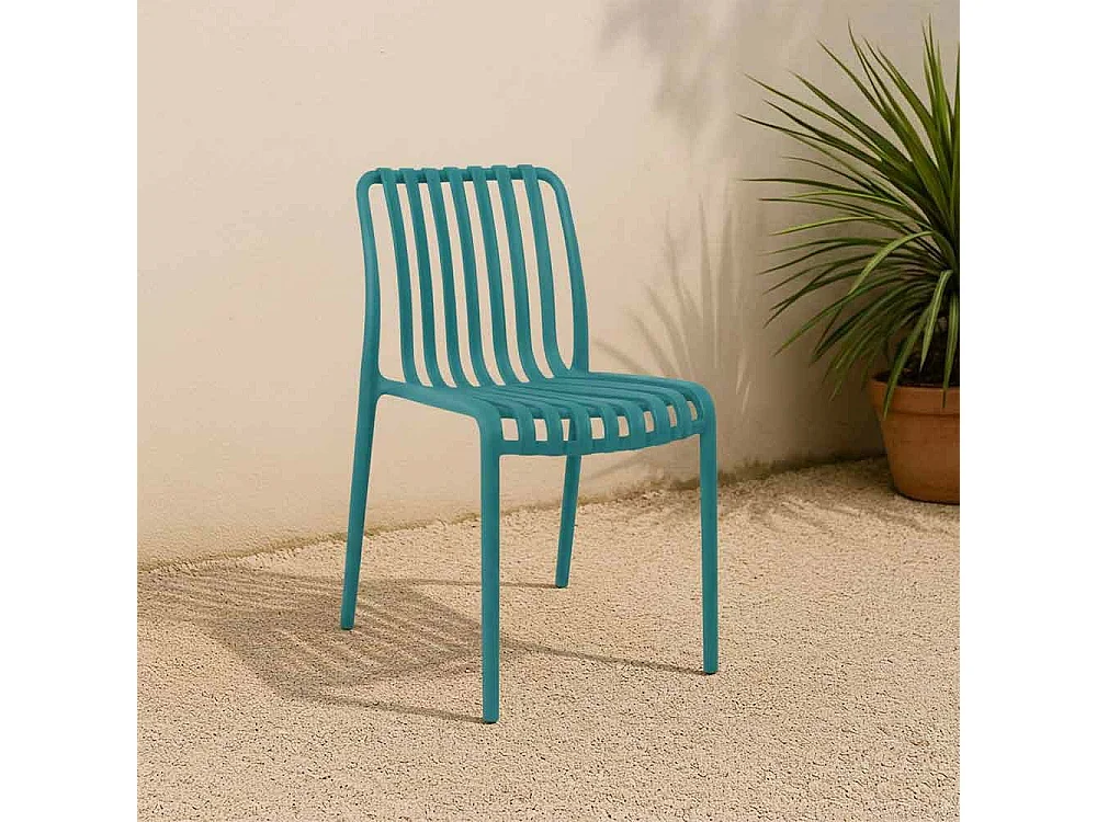 Iside buitenstoel van duurzaam kunststof, premium comfort, petrolgroen