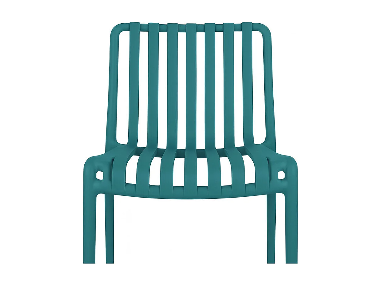 Iside buitenstoel van duurzaam kunststof, premium comfort, petrolgroen