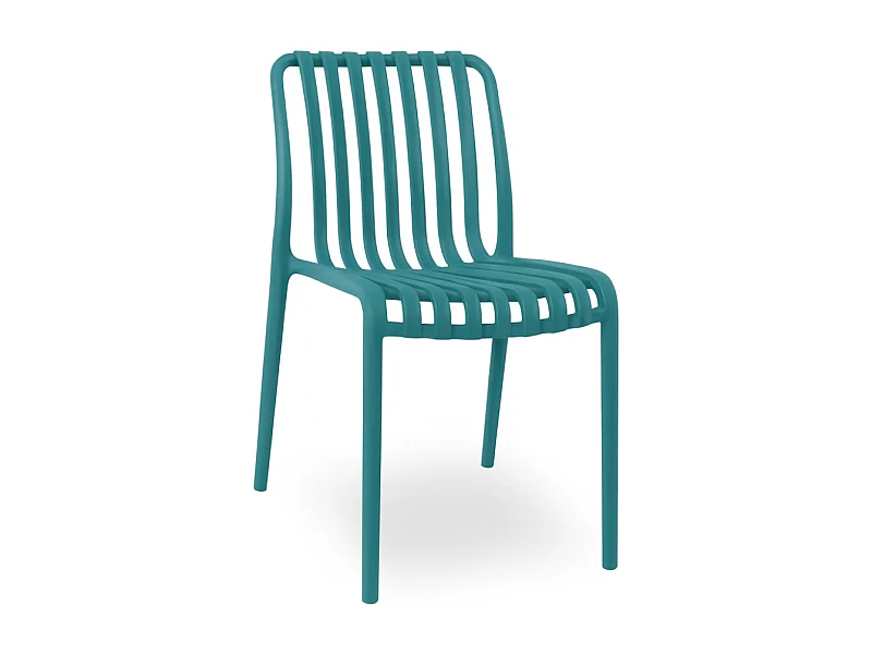 Chaise d'extérieur Iside en plastique résistant, confort optimal, vert pétrole