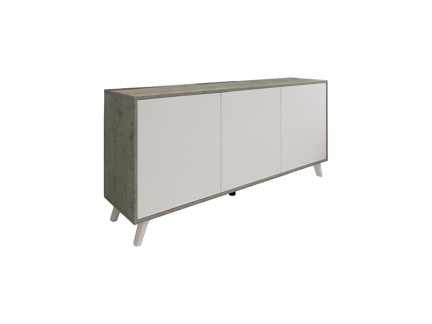 Buffet Weddell, Buffet du salon, Commode de salon, Garde-manger de cuisine, 154x40h72 cm, Gris clair et Blanc