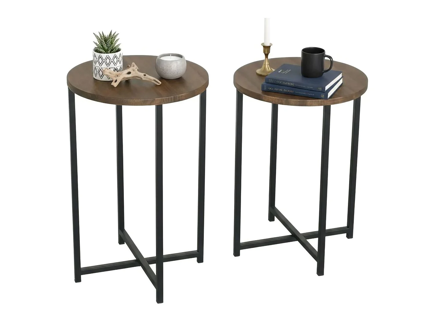 Table basse Furud, Table basse, Porte-revues pour canapé, Etagère de salon, 70x35h55 cm, Noyer