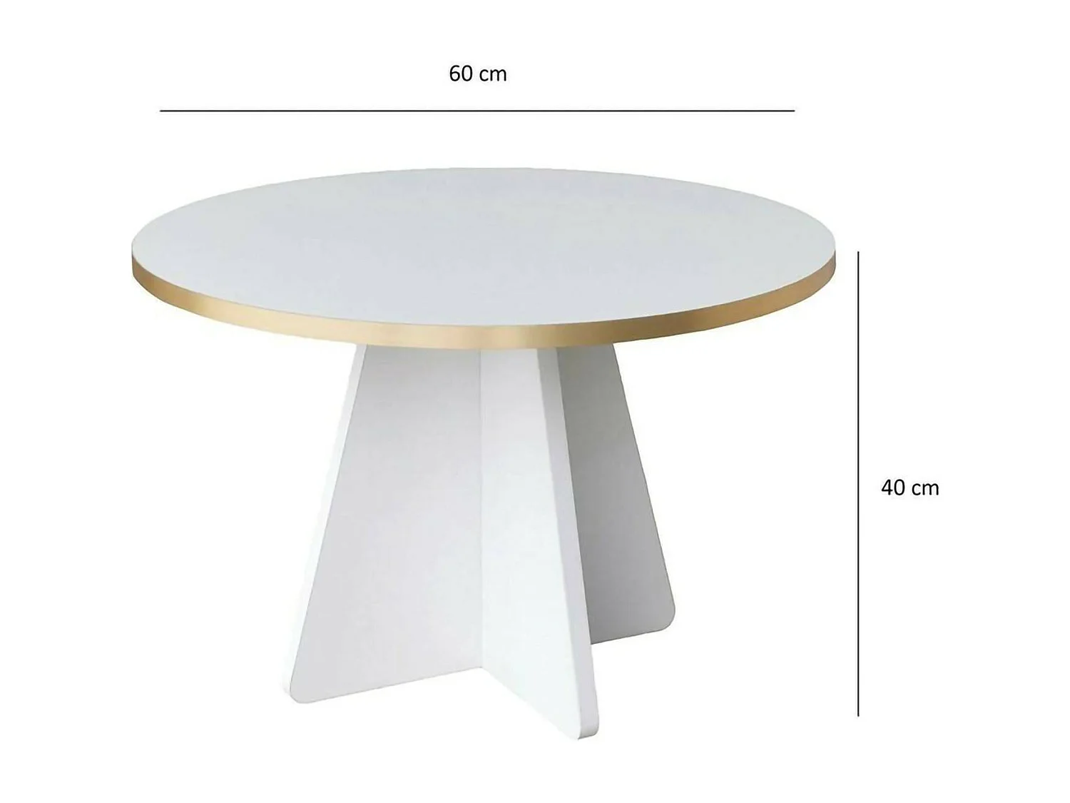 Table basse Elnath, Table basse, Porte-revues pour canapé, Etagère de salon, 60x60h40 cm, Or et Blanc