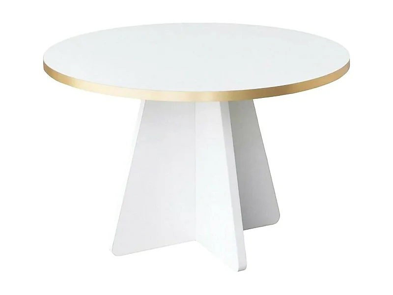 Wohnzimmertisch Dkluiver, Niedriger Wohnzimmertisch, Kaffeeregal, Couchtisch für Sofa, 60x60h40 cm, Gold und WeiÃŸ