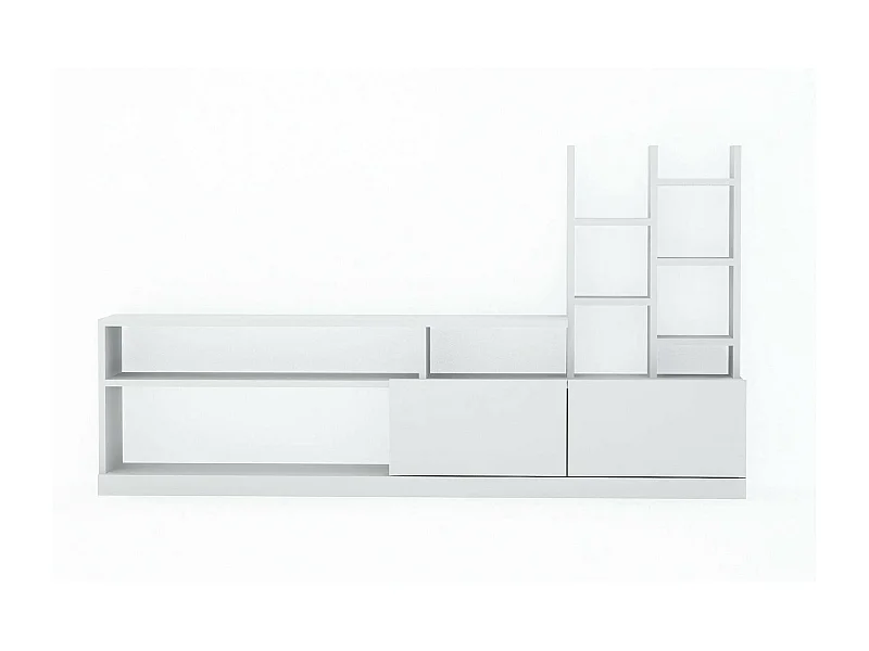 Armário de TV Dbrignol, Aparador de sala, Armário de TV baixo, Base de parede equipada, 164x25h91 cm, Branco