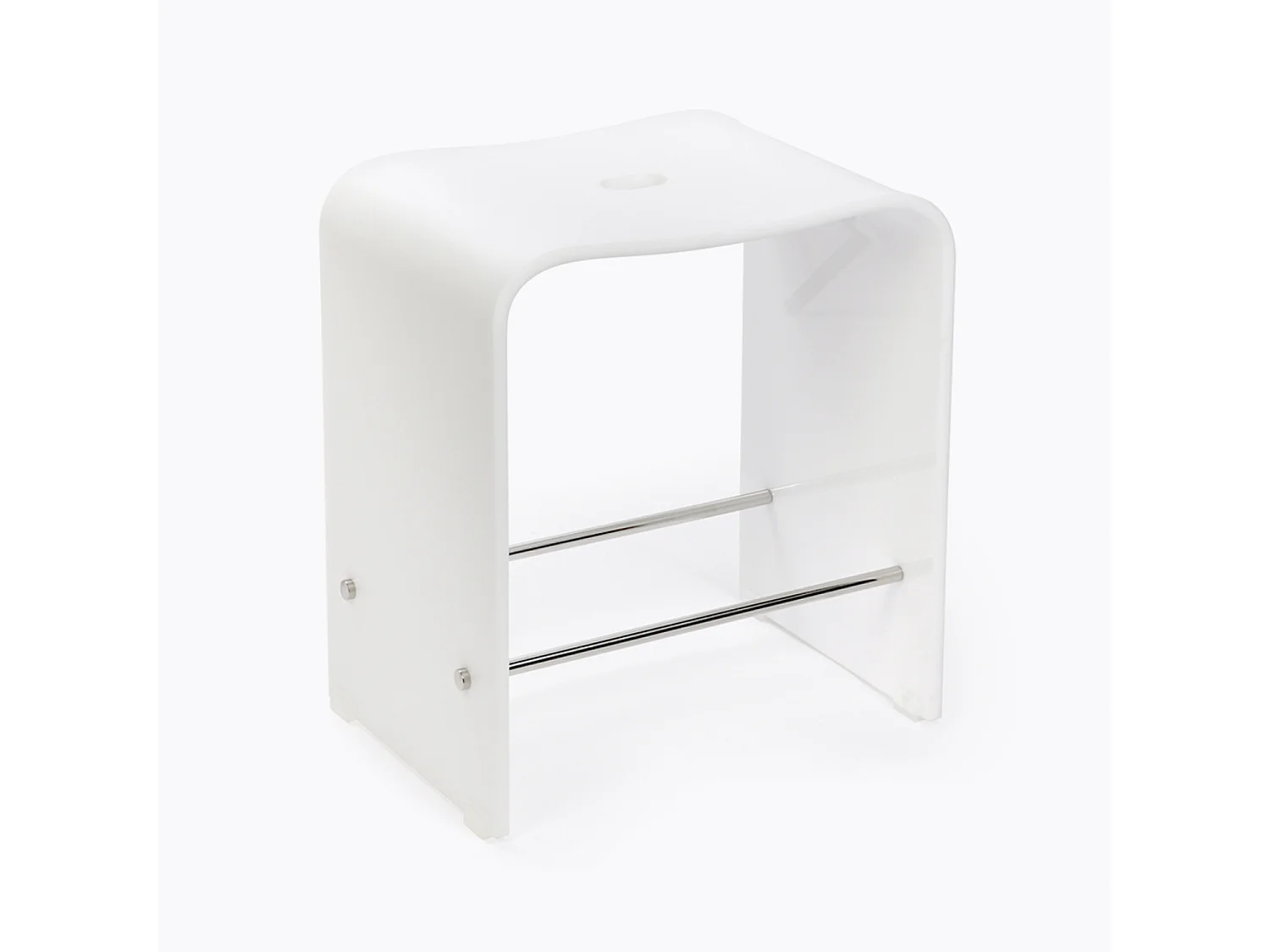 Tabouret blanc 40 cm LINE - BATHBAZAAR