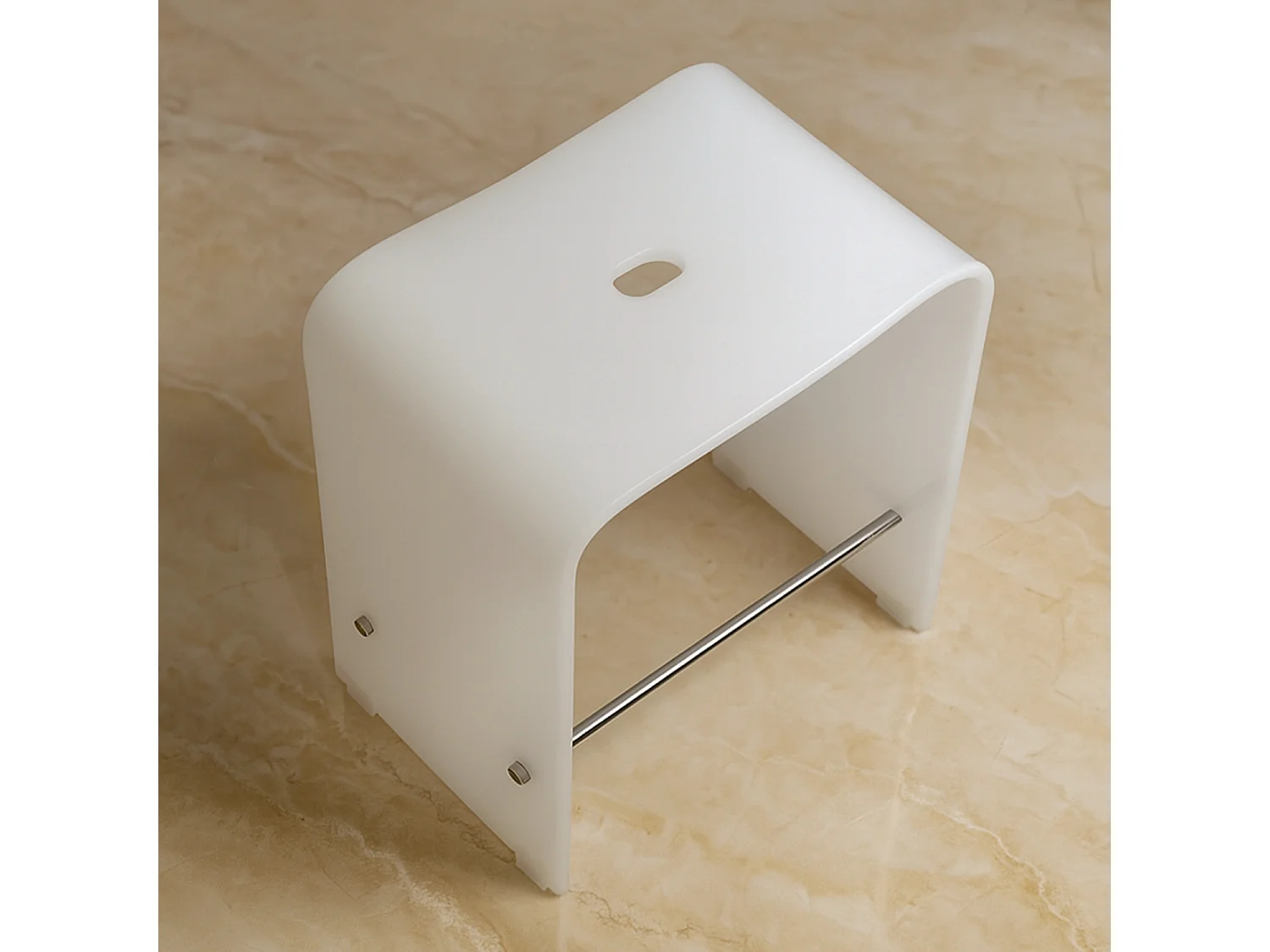 Tabouret blanc 40 cm LINE - BATHBAZAAR