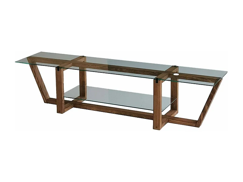 Mobile Porta tv Arienzo, 2 Ripiani, 35x158x35h cm Marrone Noce