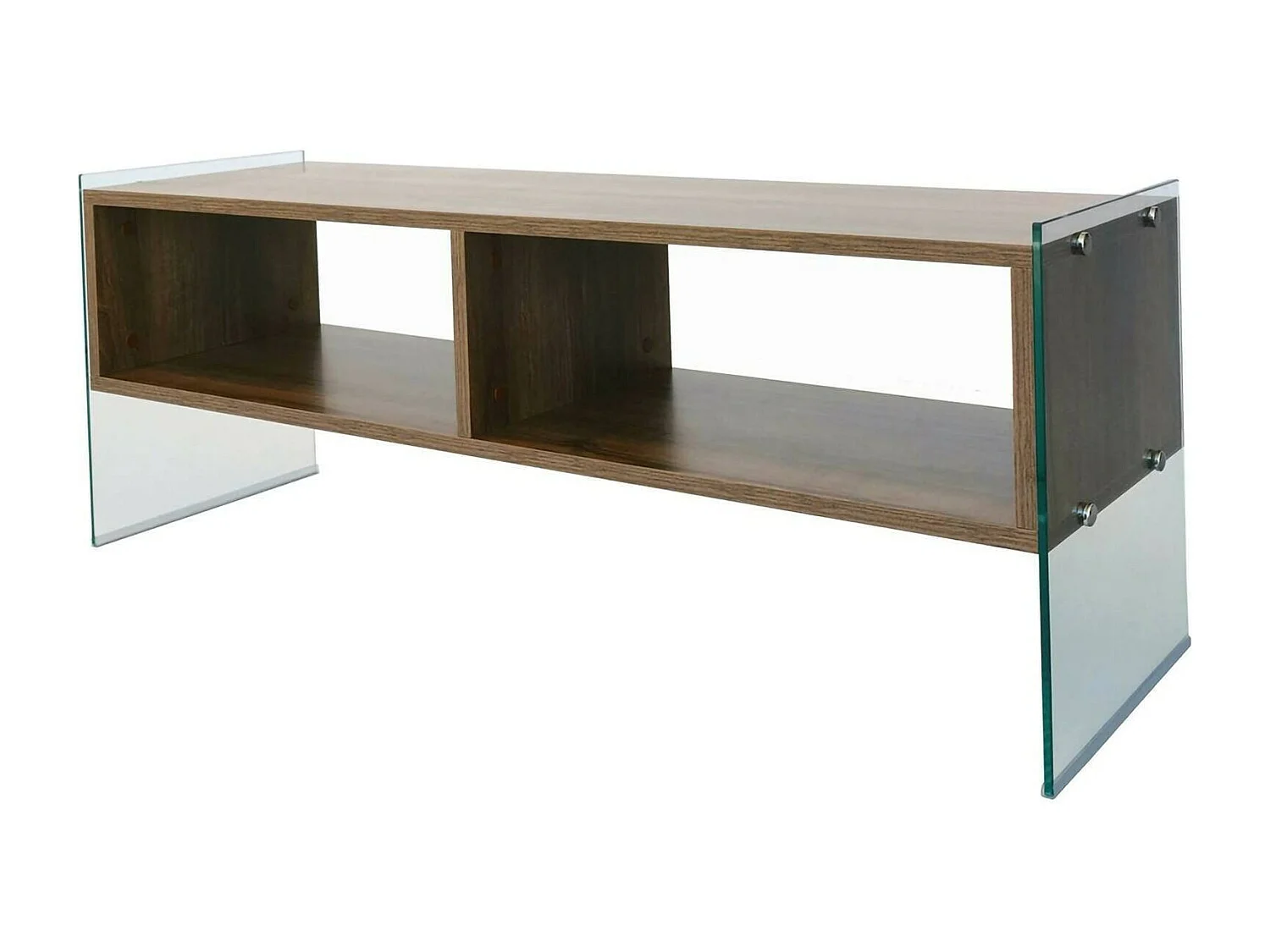Meuble TV Algorab, Buffet de salon, Armoire basse pour TV, Base murale de rangement, 120x35h45 cm, Noyer