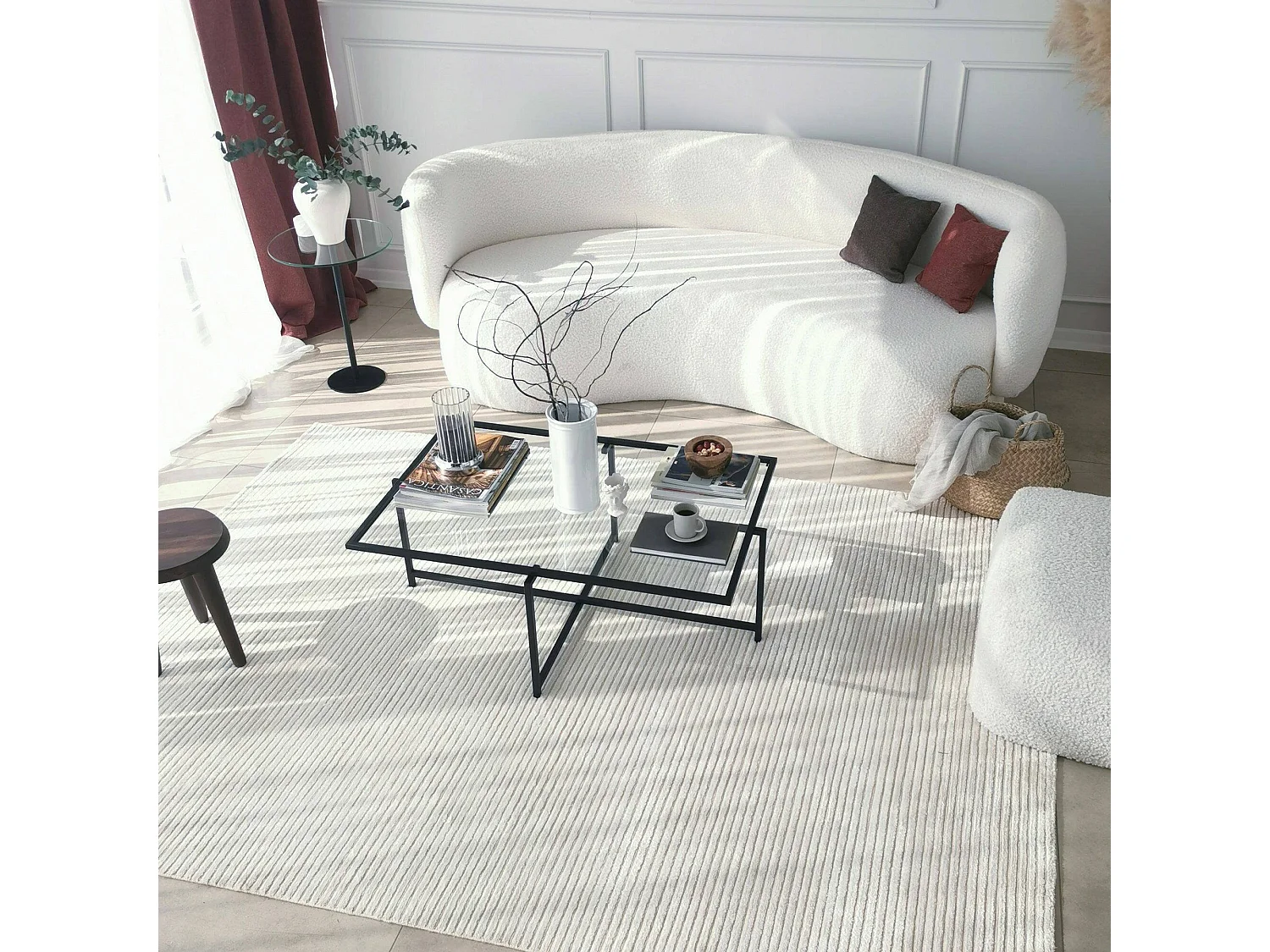 Salontafel met saLotto Dionit, Salontafel, Sofa Review Rack, Woonkamer Plank, 94x64h35 cm, Zwart