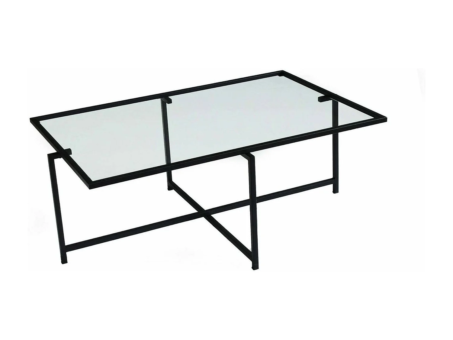 Salontafel Anna, bestand tegen beslaan, 94x64x35h cm zwart, rechthoekige vorm, glazen tafelblad