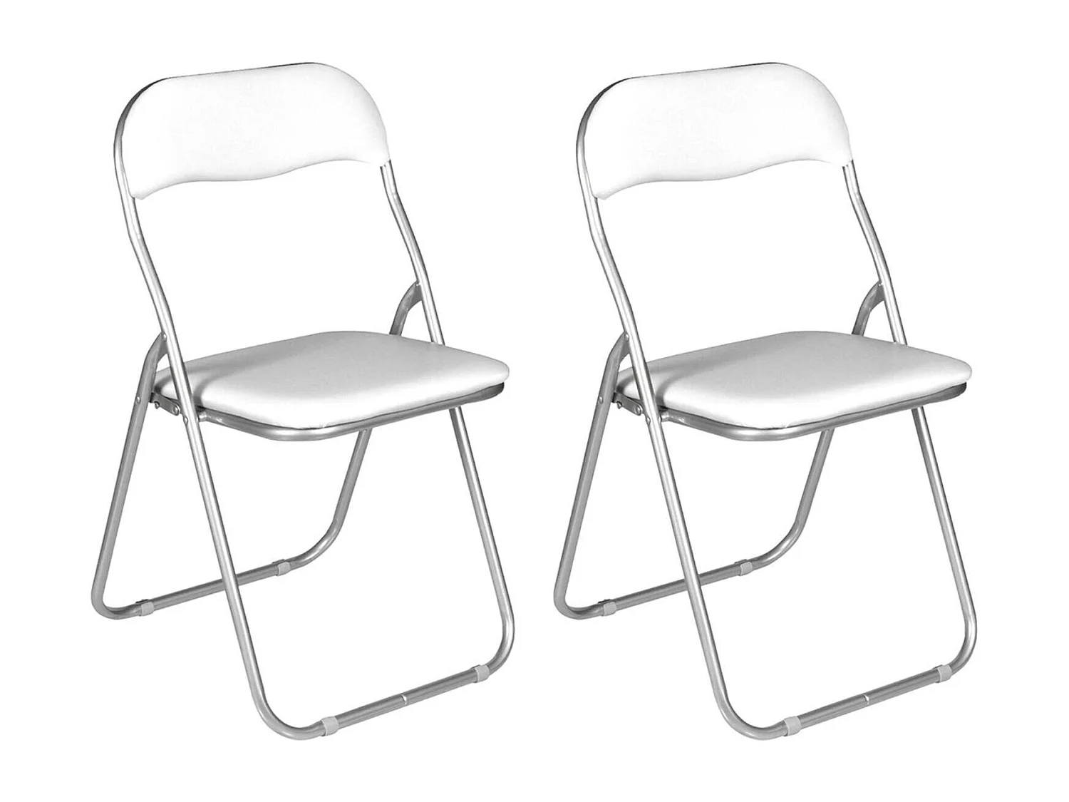 Stuhl 0, Set aus zwei Klappstühlen, platzsparender Besprechungssitz, Wartezimmersessel, 43x47x78 cm, WeiÃŸ