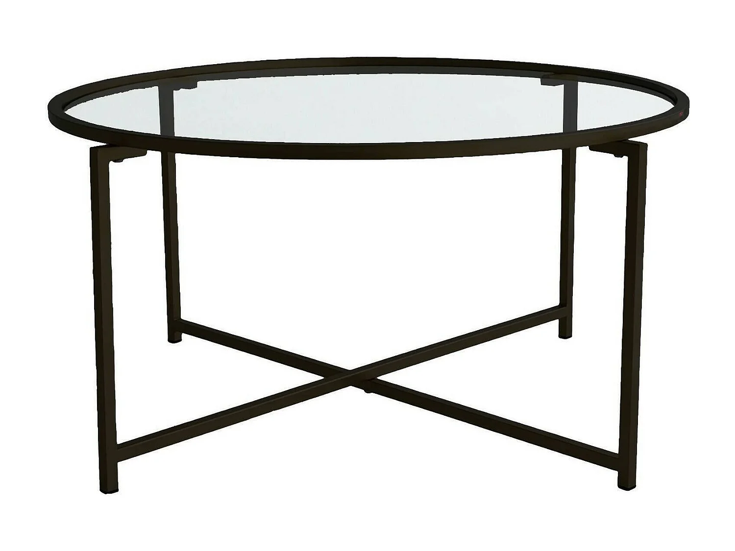Table basse Ecaterina, forme rectangulaire, 83x82x40h cm noir, plateau en verre, tablette transparente