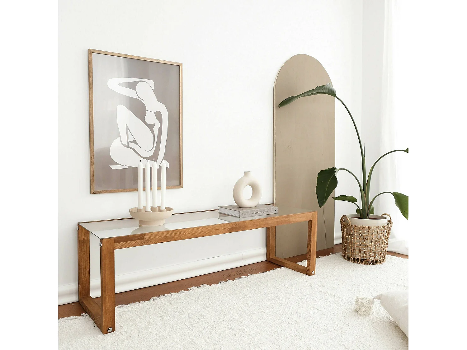 Meuble TV Astrea, Buffet de salon, Armoire basse pour TV, Base murale de rangement, 130x40h40 cm, Chêne