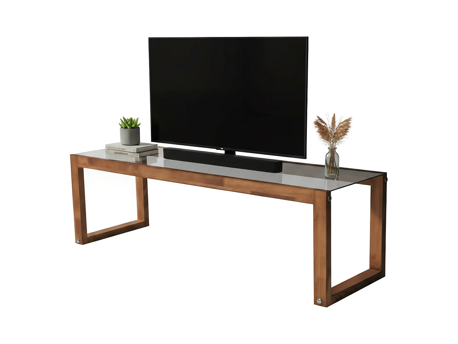 Dfrattes tv-meubel, woonkamermeubel, lage tv-meubel, wandstandaard, 130x40h40 cm, Eiken