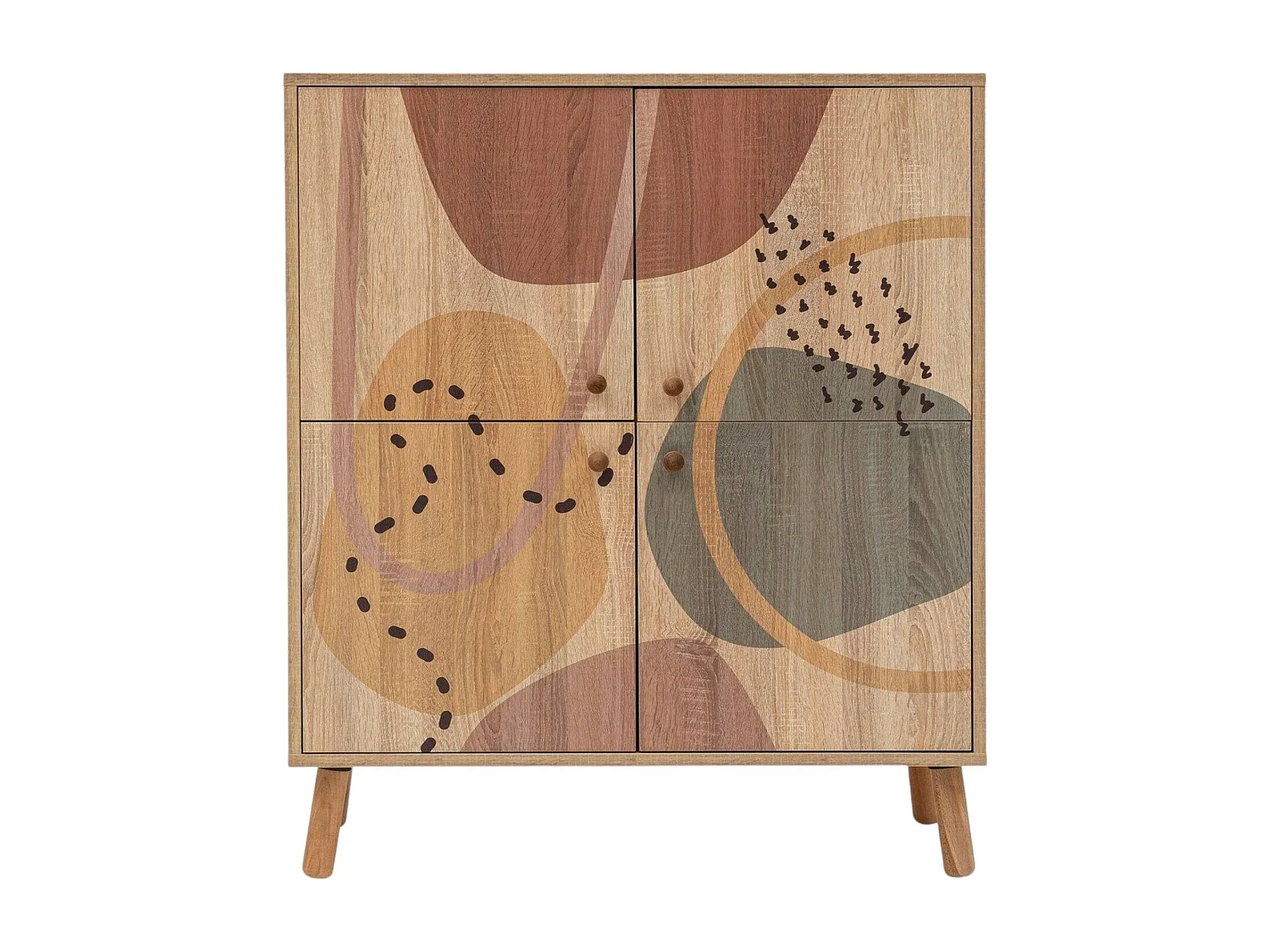 Buffet Canopo, Buffet du salon, Commode de salon, Garde-manger de cuisine, 95x36h111 cm, Multicolore
