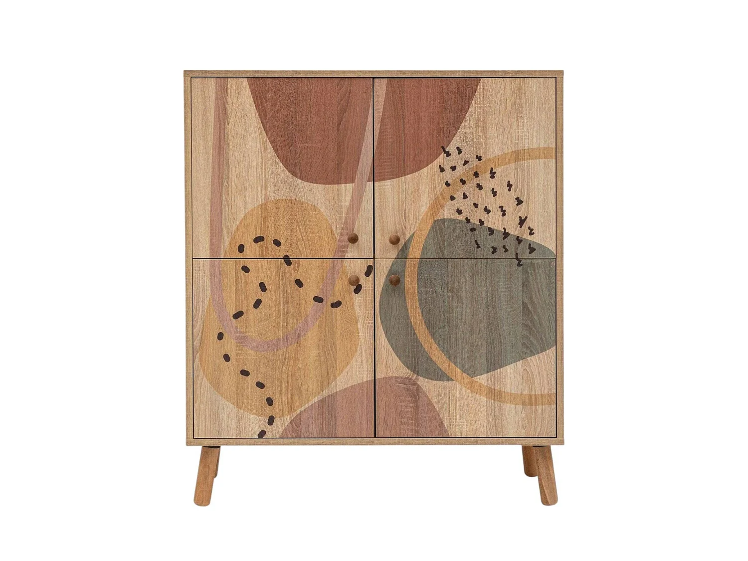 Buffet Canopo, Buffet du salon, Commode de salon, Garde-manger de cuisine, 95x36h111 cm, Multicolore