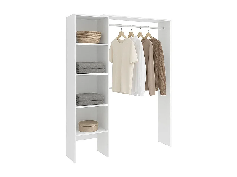 Armário Dgolett, Estrutura para guarda-roupa, Cabide aberto, 140x40h187 cm, Branco