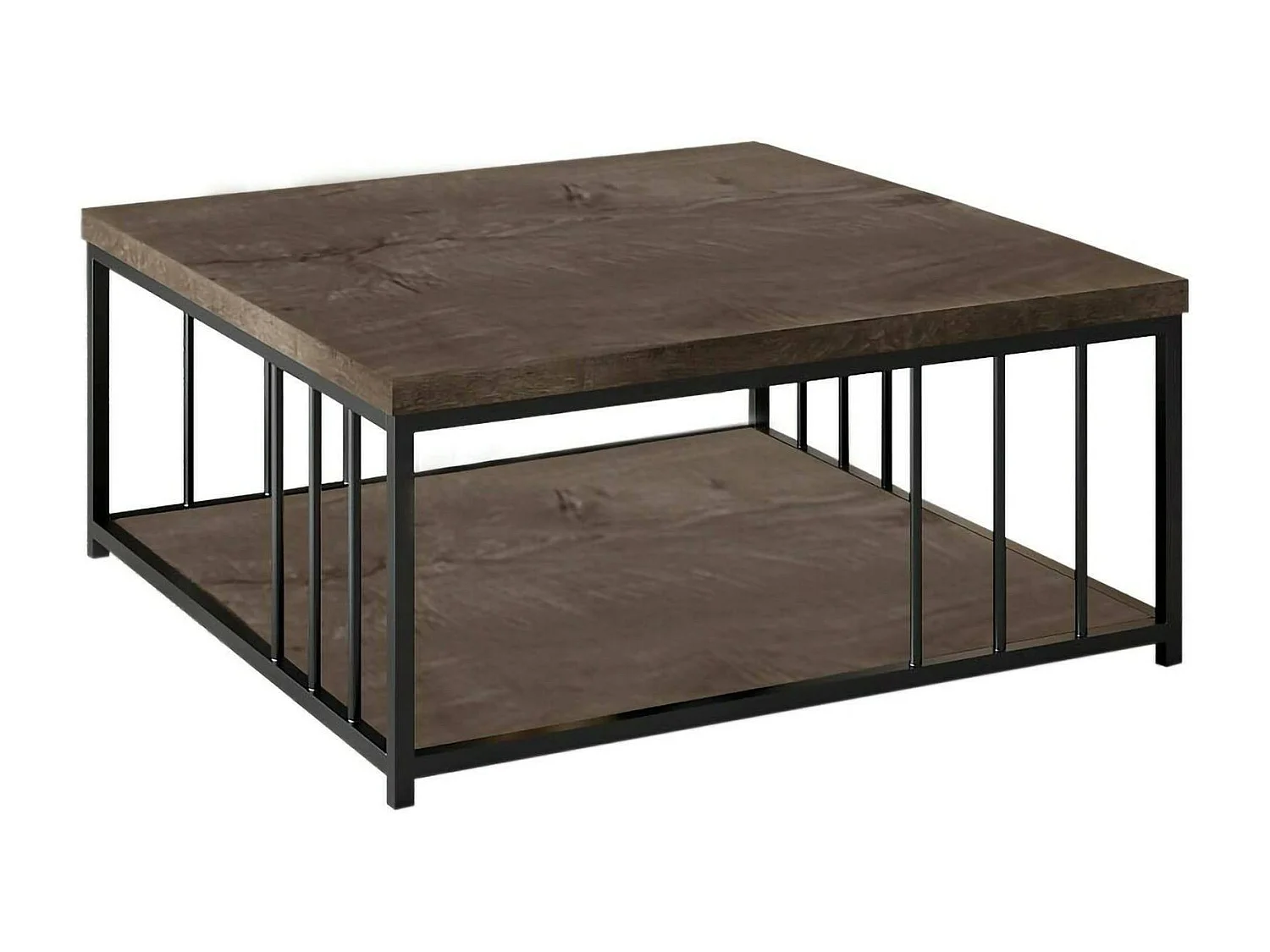 Tavolino da Salotto Raiden, Portariviste, 90x90x40h cm Nero