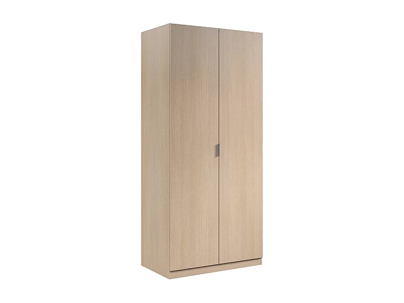 Orangefarbener Kleiderschrank, Schlafzimmerschrank mit 2 Flügeltüren, Schlafzimmermöbel mit 1 Regal und Kleiderstange, 82x52h180 cm, Eiche