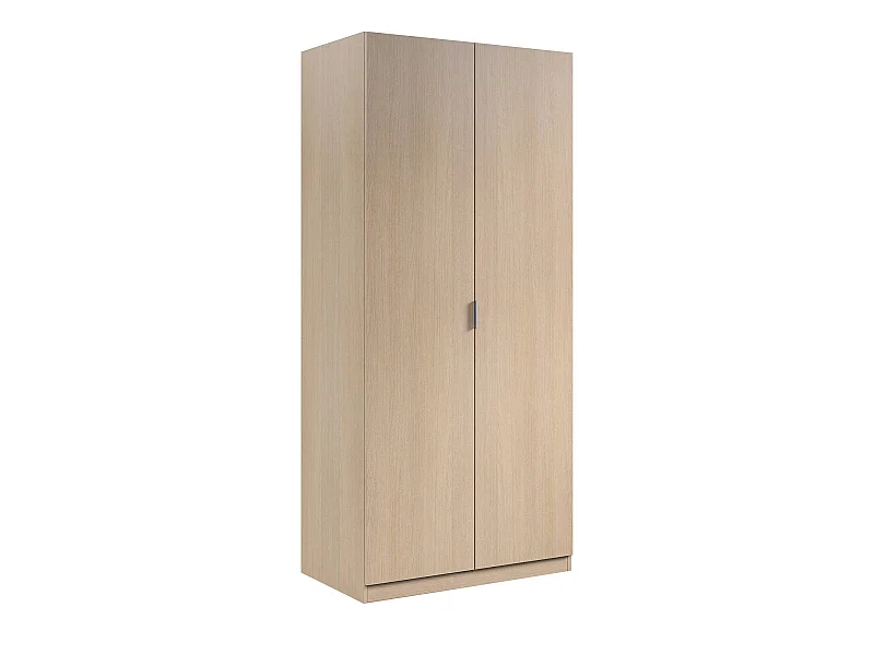 Armoire orange, Armoire de chambre avec 2 portes battantes, Meuble de chambre avec 1 étagère et tringle à vêtements, 82x52h180 cm, Chêne