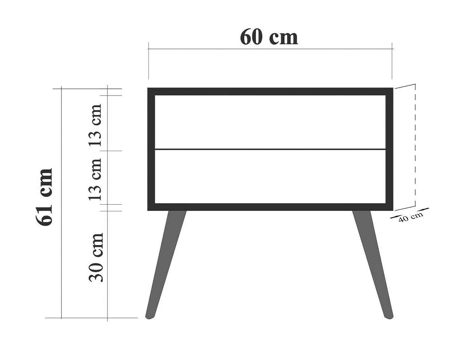 Dfior nachtkastjeZiek, Low Comò, Nachtkastje, Bedplank, 60x40h61 cm, Eiken