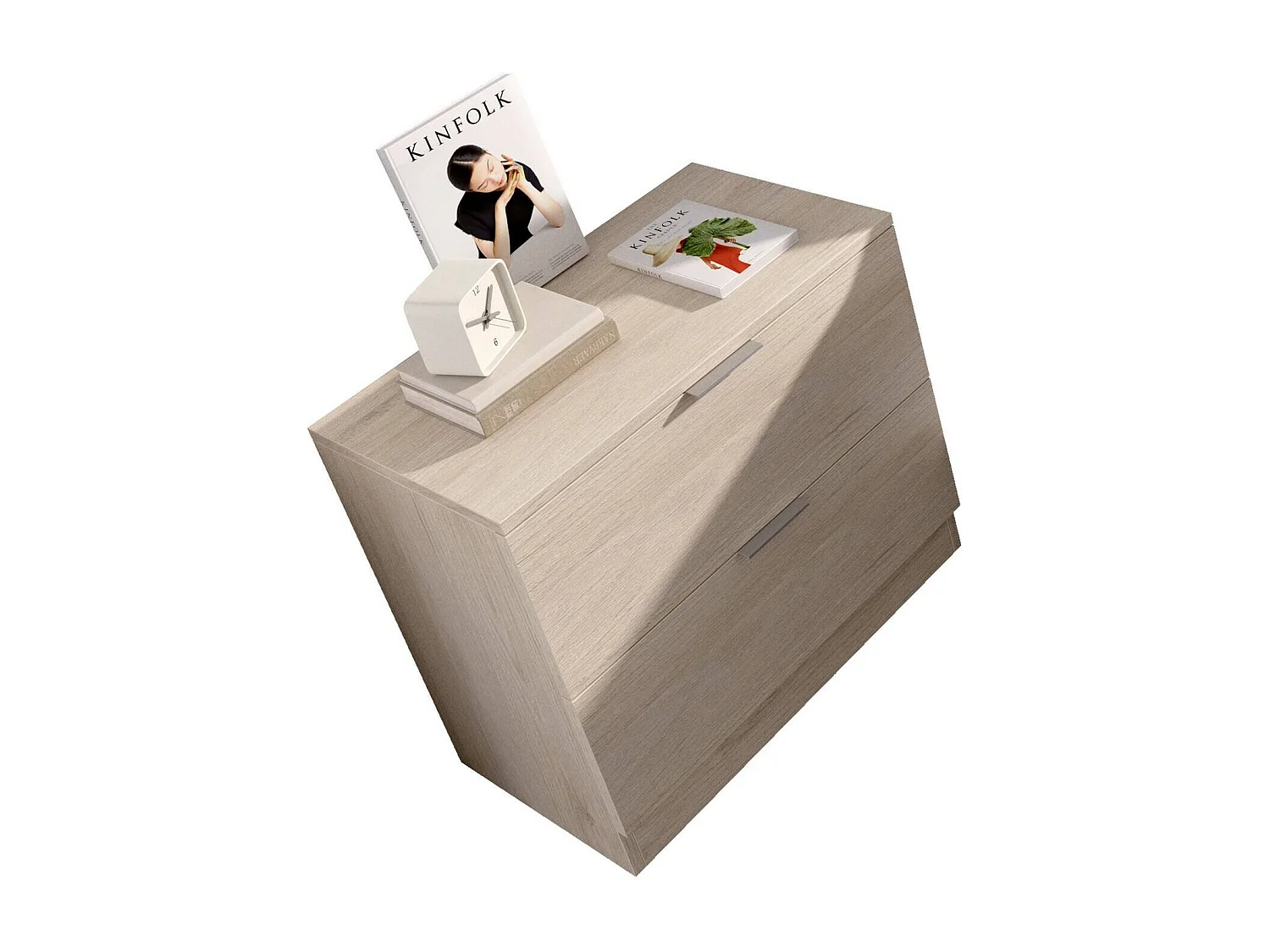 Daber nachtkastje, Lage ladekast, Nachtkastje, Bedplank, 50x34 h46 cm, Eiken