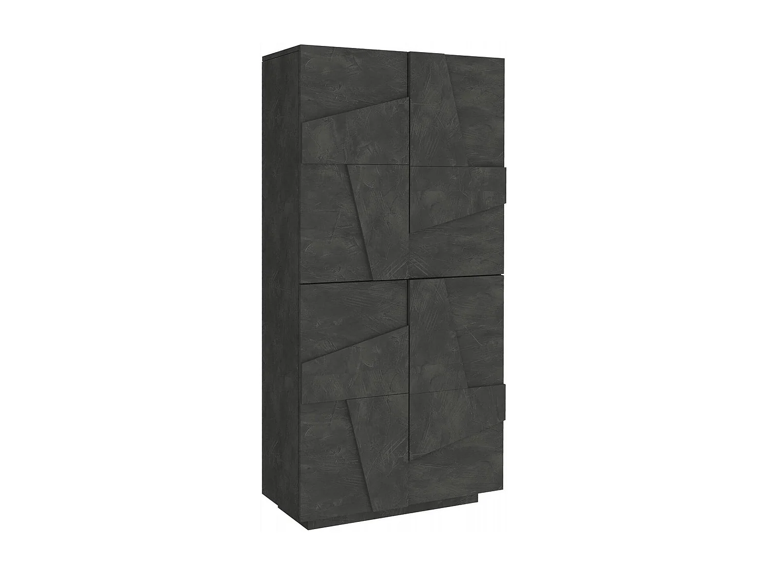 Étagère à chaussures Orfeo, Armoire polyvalente avec 4 portes battantes, Étagère à chaussures d'entrée, 100% Made in Italy, 81x38h167 cm, Ardoise