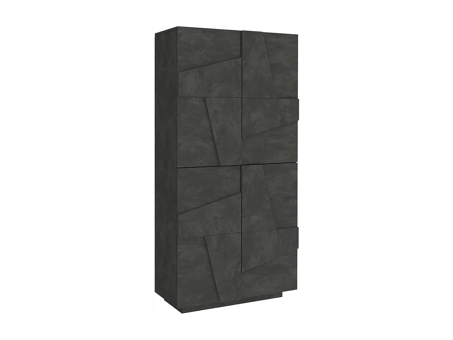 Étagère à chaussures Orfeo, Armoire polyvalente avec 4 portes battantes, Étagère à chaussures d'entrée, 100% Made in Italy, 81x38h167 cm, Ardoise