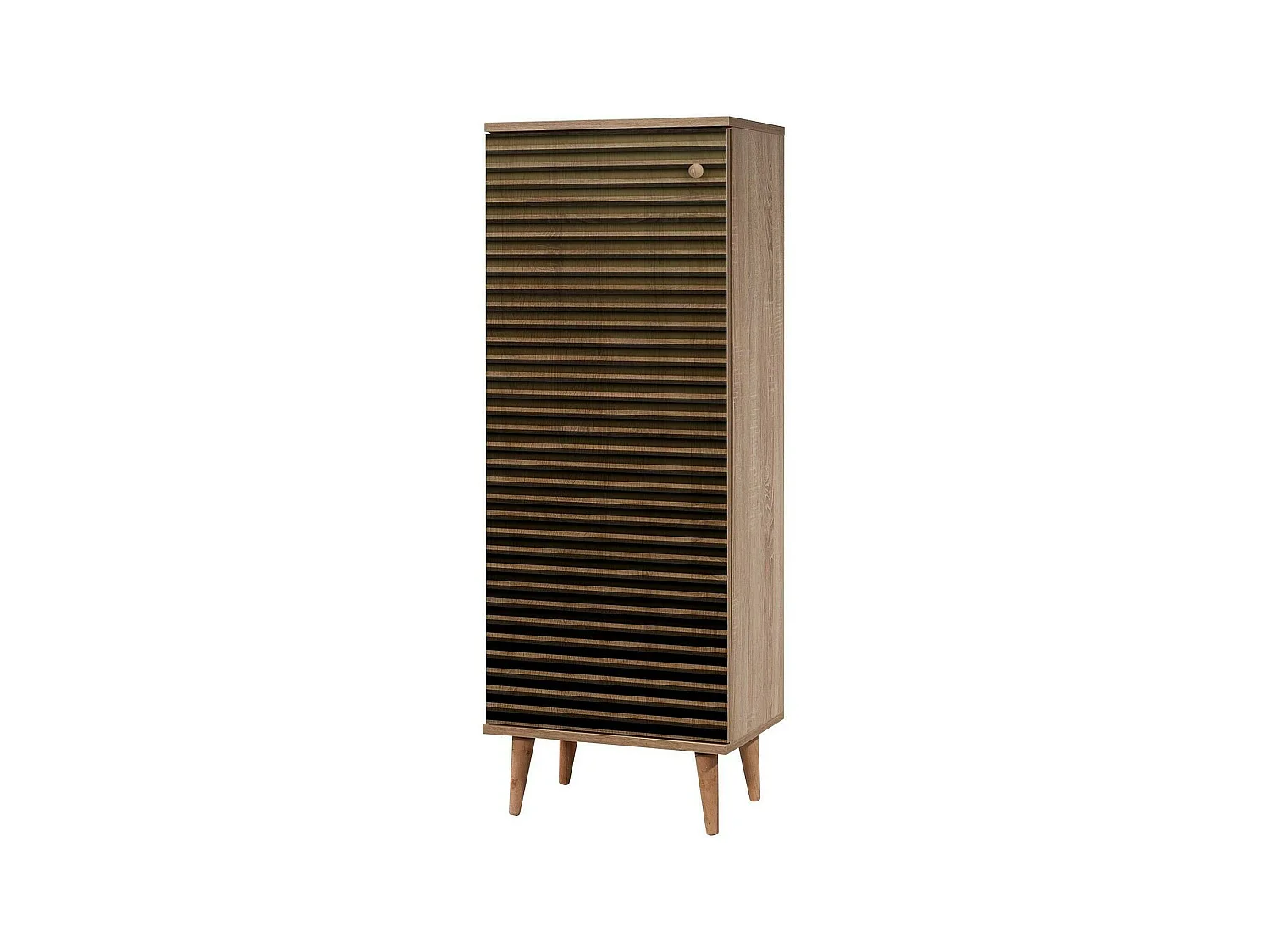 Schuhschrank Dgrandin, Schuhregal, Mehrzweck-Eingangsgarderobe, Möbel für Schuhe, 50x38h135 cm, Eiche