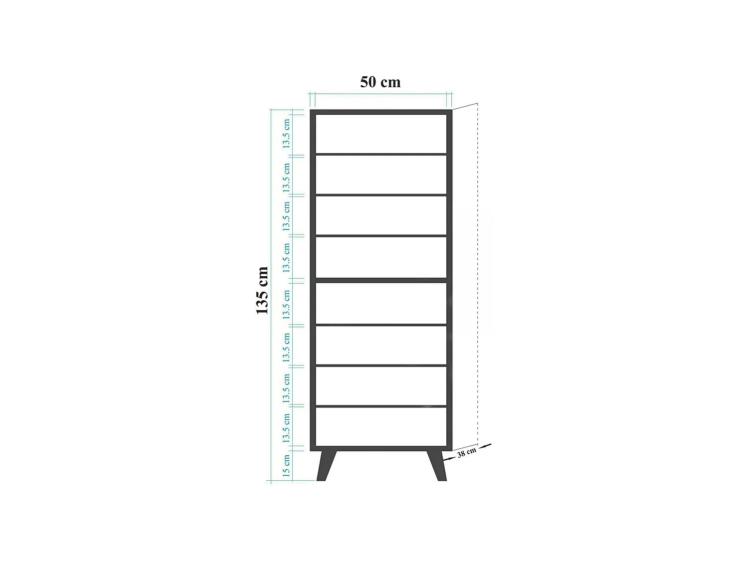Schuhschrank Dgrandin, Schuhregal, Mehrzweck-Eingangsgarderobe, Möbel für Schuhe, 50x38h135 cm, Eiche