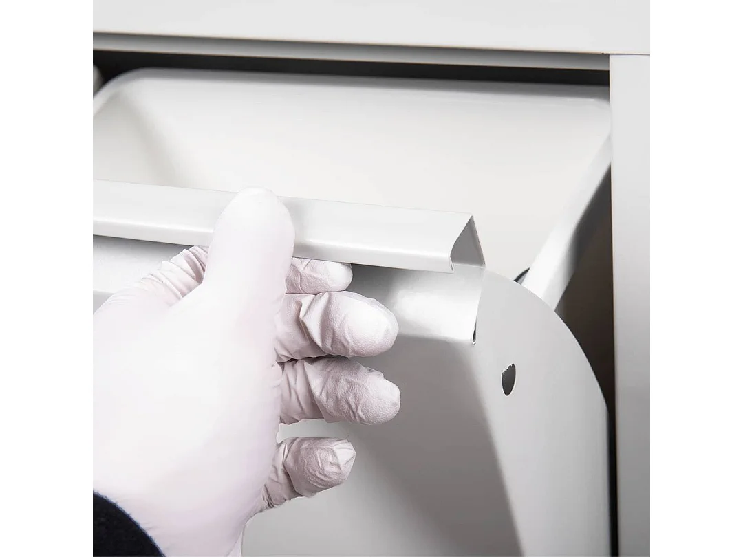 Lixeira Aller, Lixeira, Lixeira, Armário de metal com lixeiras, 60x25h92 cm, Branco