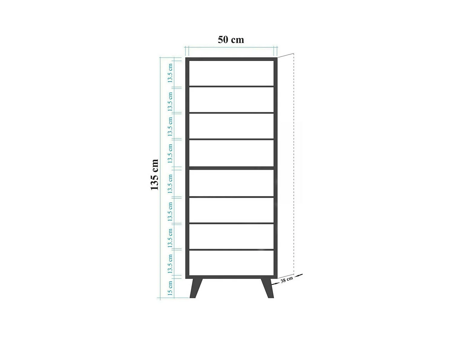 Meuble à chaussures Cebalrai, Meuble à chaussures, Armoire d'entrée polyvalente, Rangement pour chaussures, 50x38h135 cm, Chêne et Multicolore