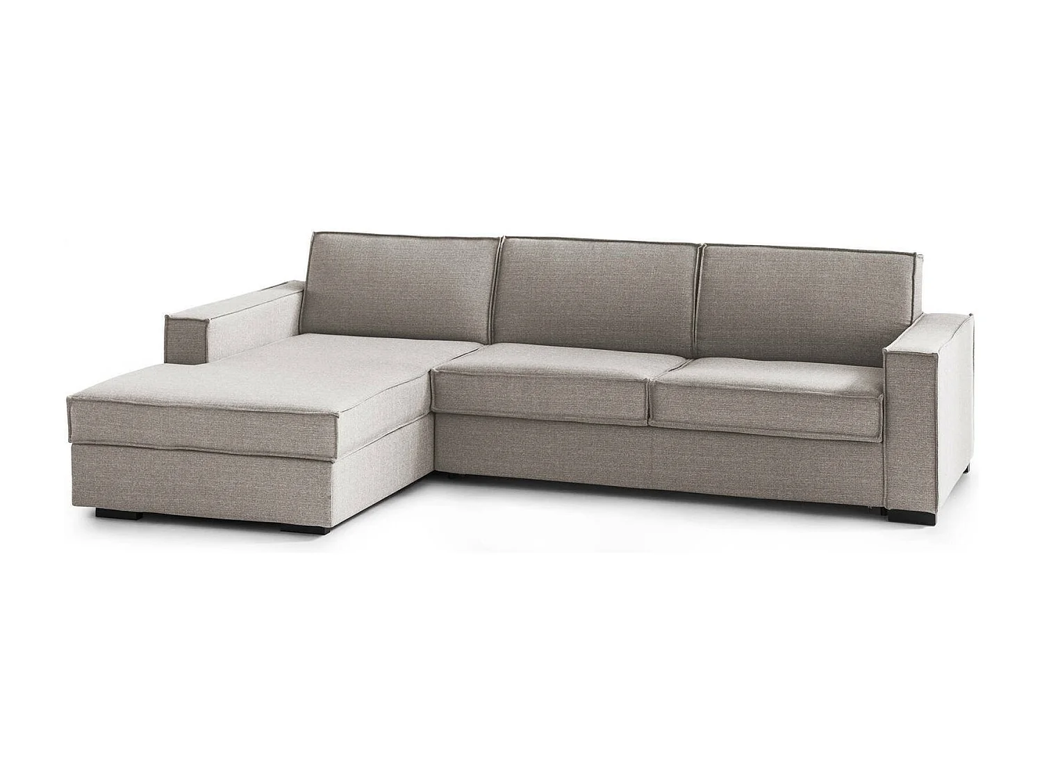 Talamo Italia Bank met Chaise Longue Perla 95x260 cm Taupegrijs Afneembare Waterafstotend Wasbaar Gemaakt in Italië
