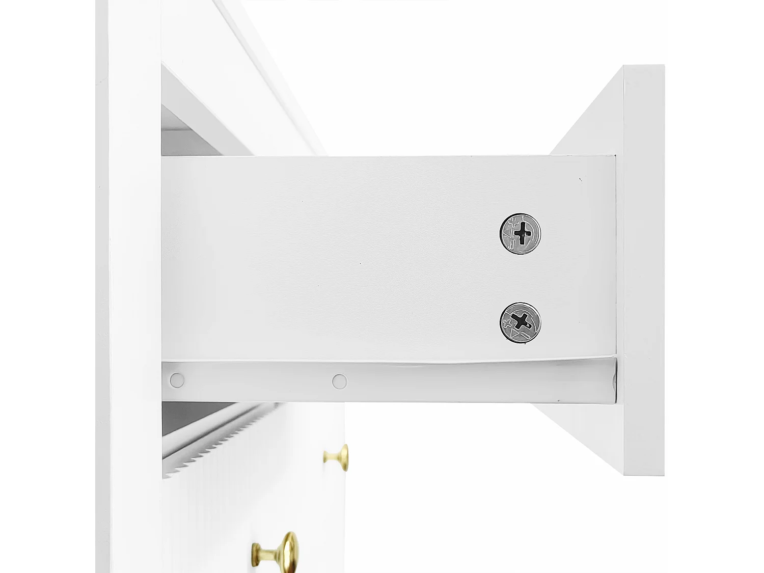 Buffet 79x39.5x80.5 cm  5 tiroirs - meuble de rangement - bois - blanc