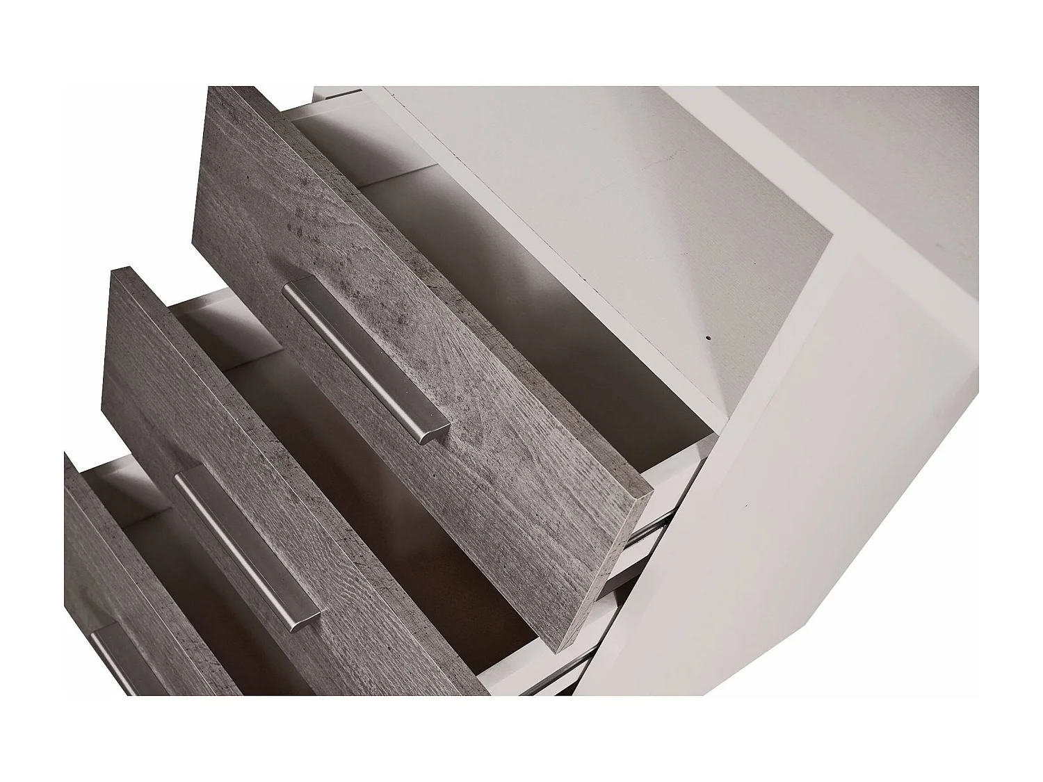 Mesa Dabdellaou, Mesa de trabalho multiusos, Mesa de escritório com suporte para PC, Bancada, 120x48h75 cm, Branco e Concreto