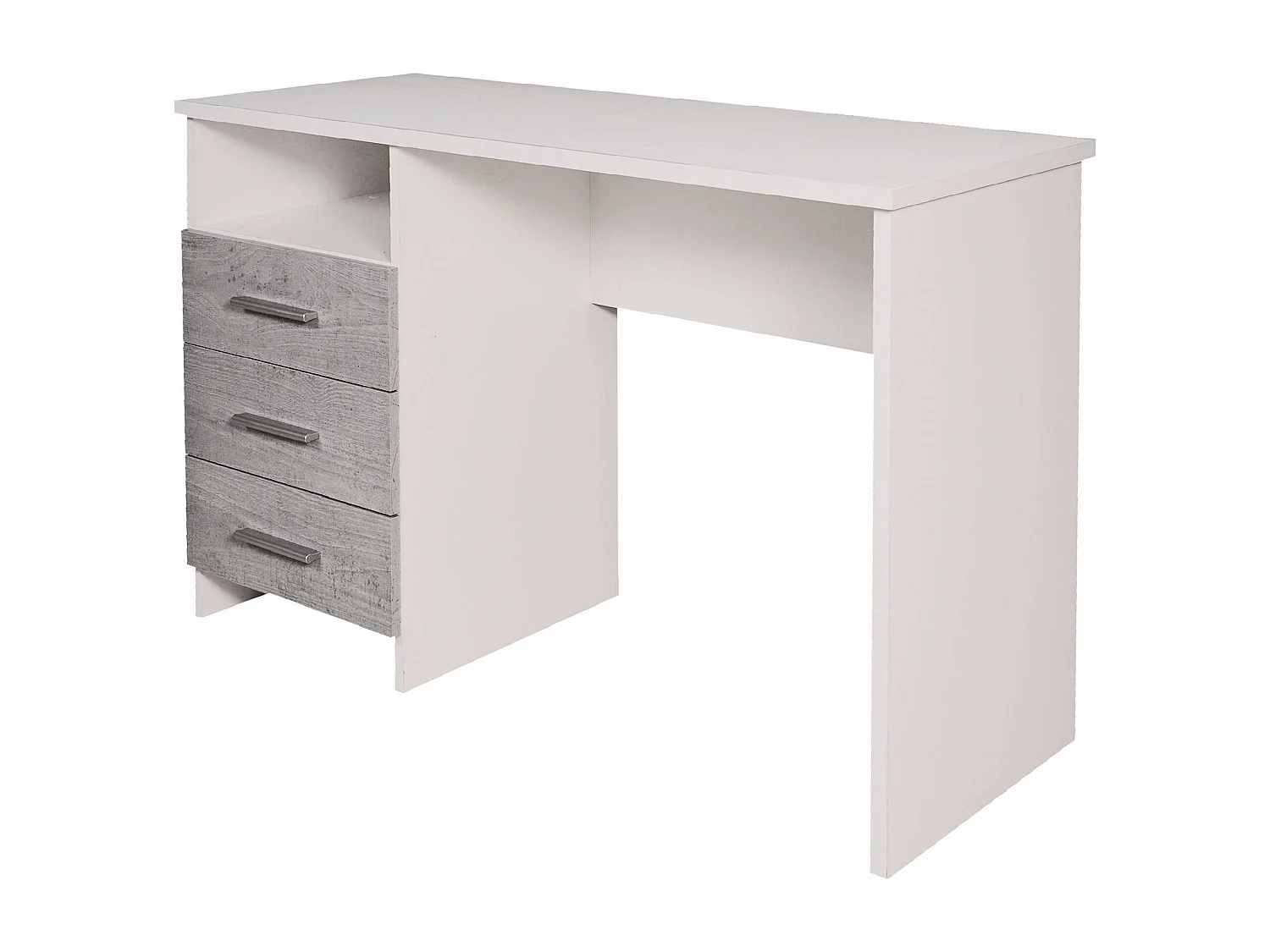 Dabdellaou Bureau, Multifunctioneel Bureau, PC Kantoortafel, Werkblad, 120x48h75 cm, Wit en Beton