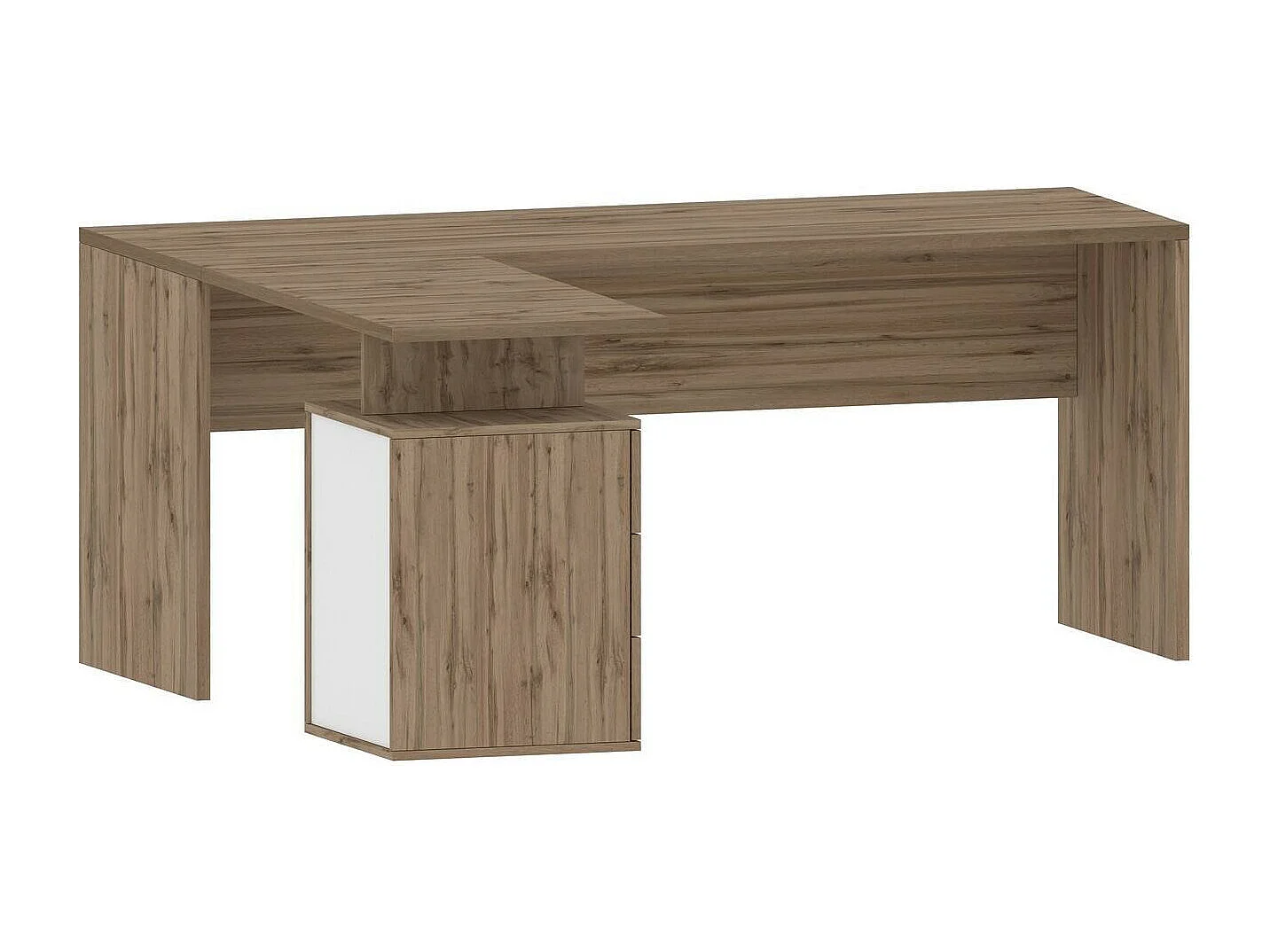 Mark Desk, Bureau PC d'angle, Table de bureau polyvalente, Bureau multi-positions peu encombrant, 100% Made in Italy, 160x60h75 cm, Chêne