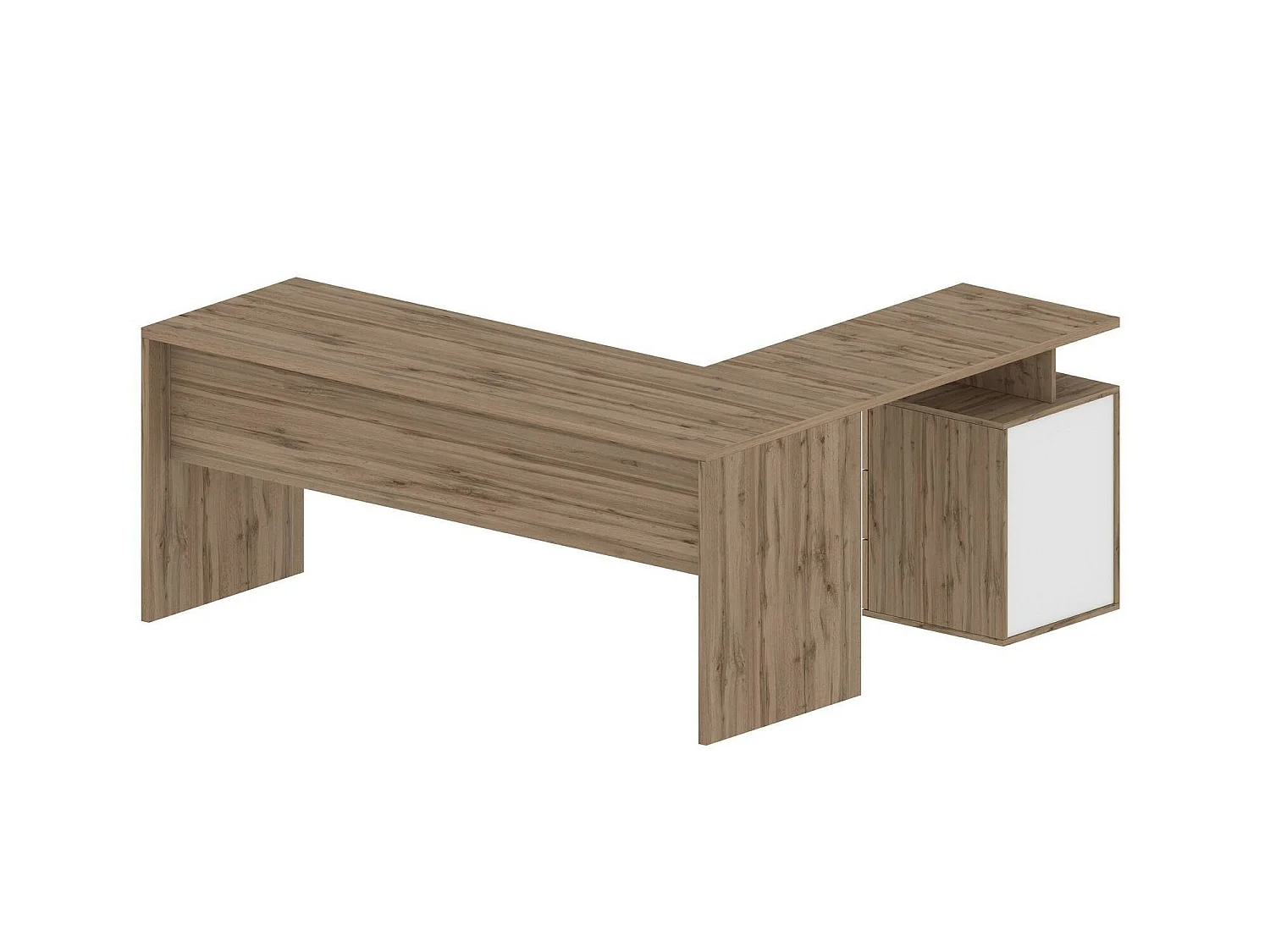Mark Desk, Bureau PC d'angle, Table de bureau polyvalente, Bureau multi-positions peu encombrant, 100% Made in Italy, 160x60h75 cm, Chêne