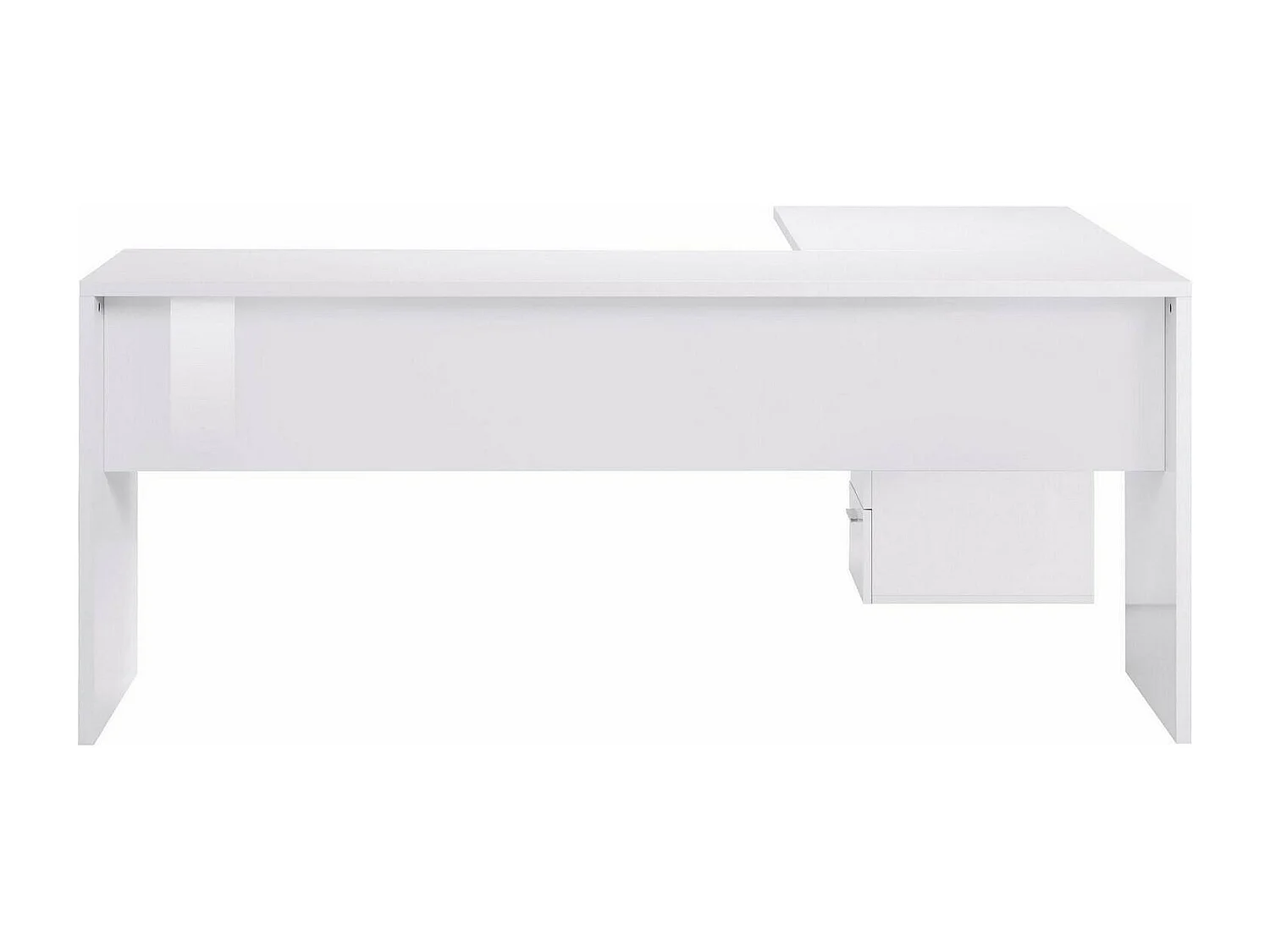 Bureau Mark, Bureau d'angle PC, Table de bureau polyvalente, Bureau gain de place multi-positions, 100% Made in Italy, 160x60h75 cm, Blanc brillant