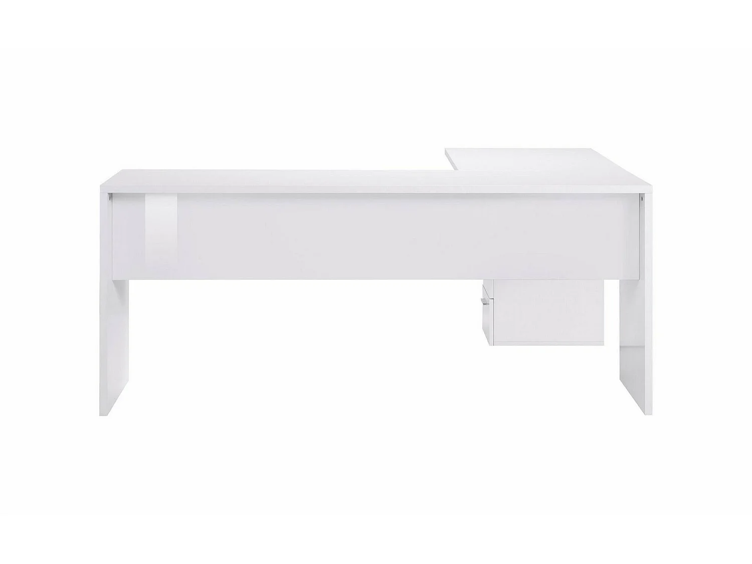 Bureau Mark, Bureau d'angle PC, Table de bureau polyvalente, Bureau gain de place multi-positions, 100% Made in Italy, 160x60h75 cm, Blanc brillant