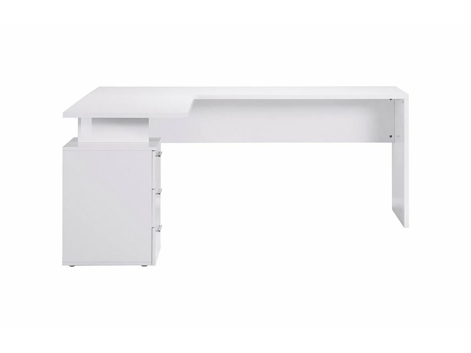 Mea Mark, mea de canto para PC, mea de ecritório multiuo, mea economizadora de epaço em vária poiçõe, 100% Fabricado na Itália, 160x60h75 cm, Branco brilhante