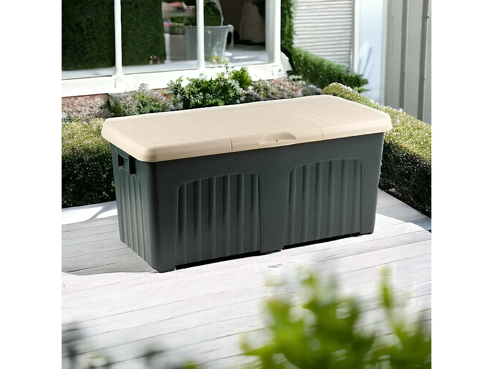 Baule Daccorner, Conteneur de rangement polyvalent, Coffre moderne, 100% Made in Italy, 125x57h56 cm, Gris