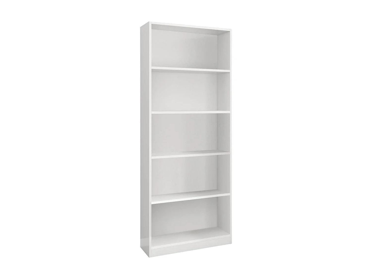 Dmora Boekenkast Boston 28x80x201 cm Wit, 4 Planken Vrijstaand, Materialen: Gefineerd Hout