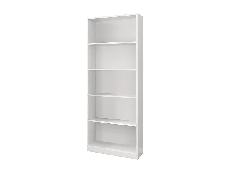 Bücherregal Boston, Lineares Bücherregal mit 4 Regalen, Büro- oder Schlafzimmerregal, Modernes Bücherregal, 80x28h201 cm, WeiÃŸ