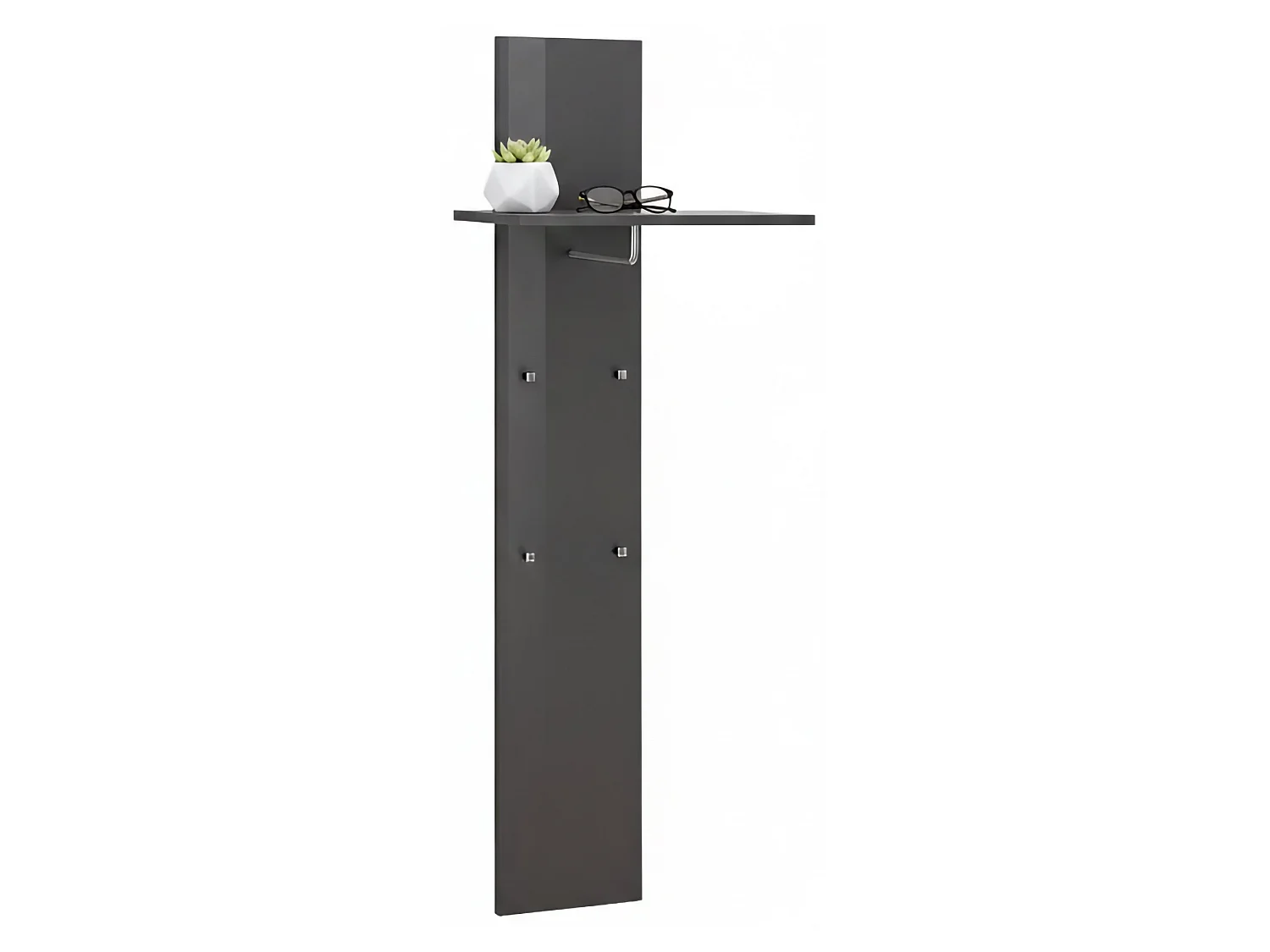 Muebles de entrada Dlentin, Recibidor multifunción moderno, Mueble multiusos para recibidor, 100% Made in Italy, cm 50x27h140, Antracita Brillo