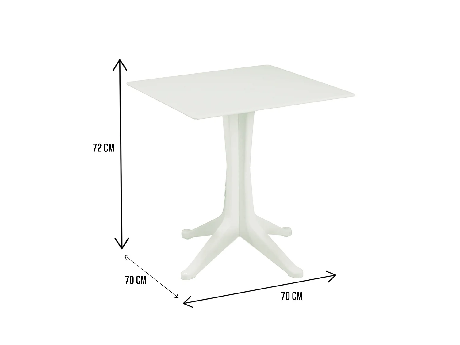 AuÃŸentisch Trani, festes quadratisches Regal, Mehrzweck-Gartentisch, 100 % Made in Italy, 70 x 70 x 72 cm, WeiÃŸ