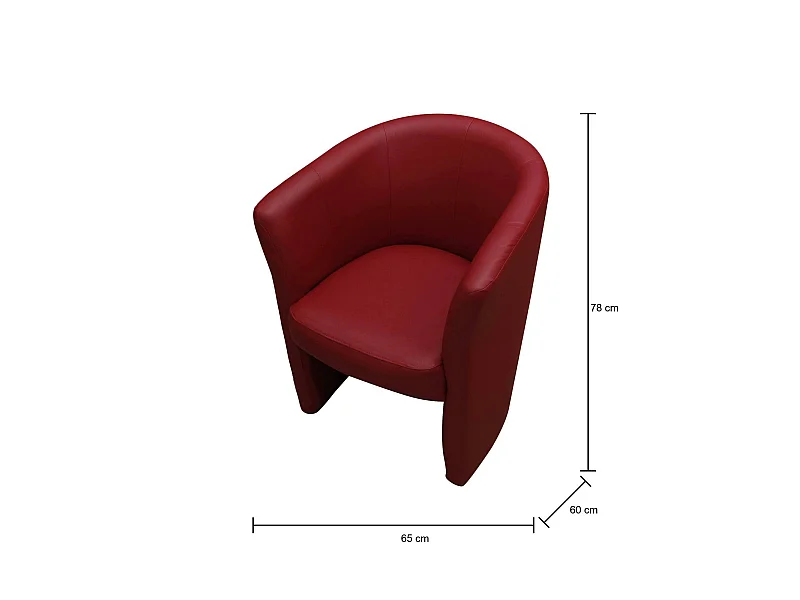 Poltrona Ago, Braccioli, Rosso